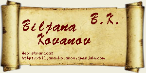 Biljana Kovanov vizit kartica